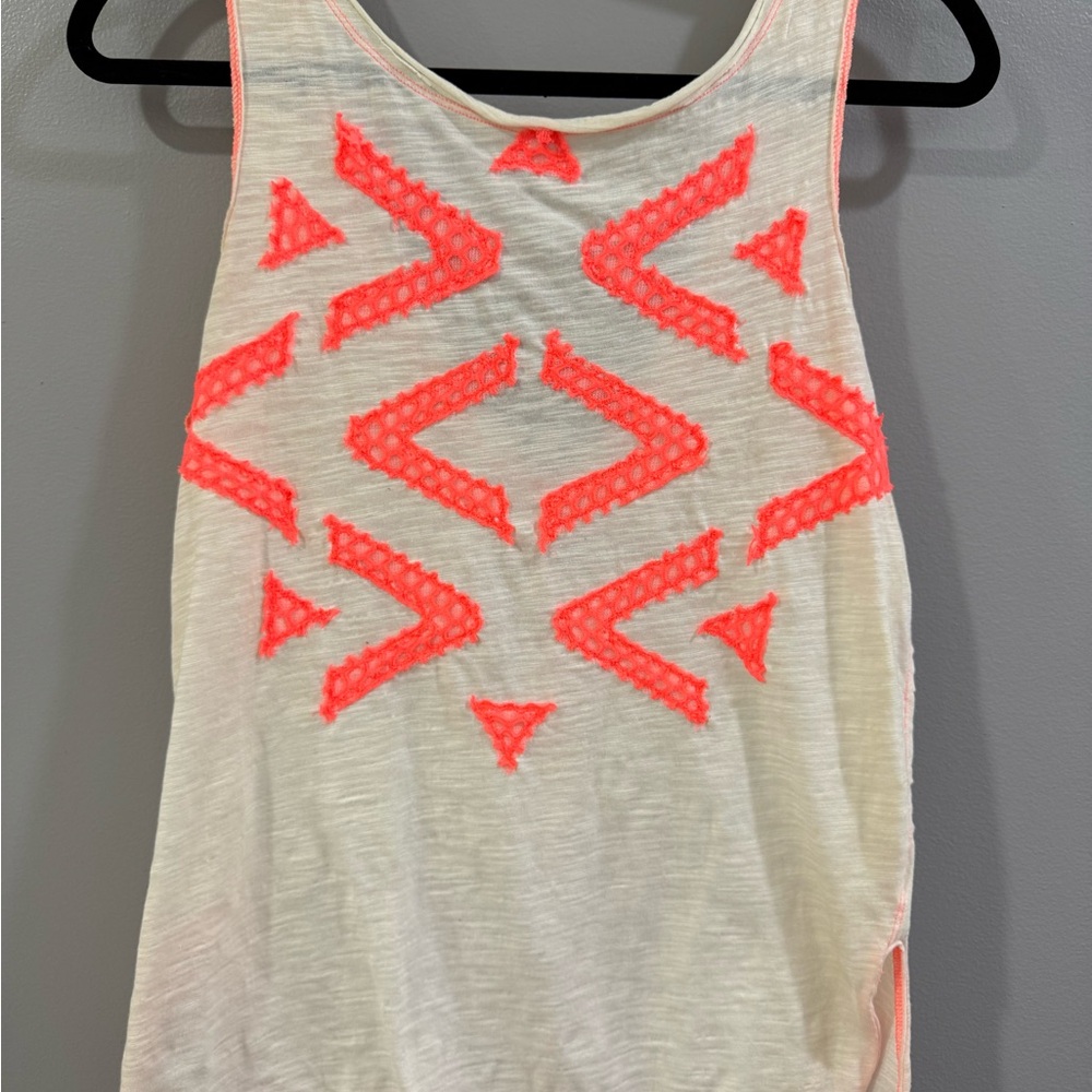 Free People: We The Free - Neon Pink Geometric Tank Top